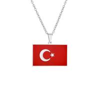 Generico For Turkey Stainless Steel Map Gold Pendant Necklace,Fashionable and Versatile,for Men Women Brides and Grooms,Wedding Parties,Various Festivals (model3)