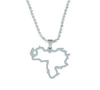 Generico For Venezuela Stainless Steel Map Gold Pendant Necklace,Fashionable and Versatile,for Men Women Brides and Grooms,Wedding Parties,Various Festivals (model8)