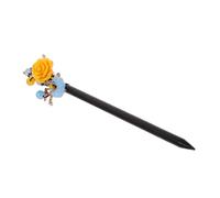 Generico forcina antica attaccare le gemme sui spazzola per Stile retrò hair stick Stile antico hairpin bastoncino per vintage bacchette per Di legno Yellow