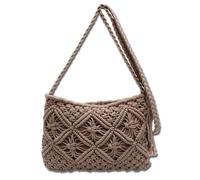 Generico Forcipower Stylish Summer Woven Bag,Minimalist Tassel Women's Clutch - Retro Cotton Rope Woven Bag (Gray)