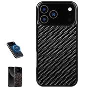 Generico Forged Carbon Fiber Phone Case for iPhone 17 Pro Max, All-Inclusive Magnetic Wireless Charging Anti-Fall Protective, for iPhone 17 Pro Max Case (Black1,for iPhone 17 Air)