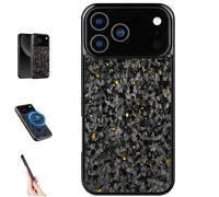 Generico Forged Carbon Fiber Phone Case for iPhone 17 Pro Max, All-Inclusive Magnetic Wireless Charging Anti-Fall Protective, Color Clash Design for iPhone 17 Pro Max Case (Gold,for iPhone 17)