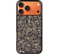 Generico Forged Carbon Fiber Phone Case for iPhone 17 Pro Max, olor Clash Design, Glass Hard, All-Inclusive Shockproof Magnetic Wireless Charging Anti-Fall Protective Phone Case for MagSafe (15,Gold)