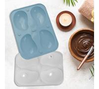 Generico Forma di Mango | Tortiera Mango con 4 Fori | Stampo in Silicone Resistente al Calore Flessibile | per Mousse | per I Corsi di Cucina per Matrimoni con Budino al Cioccolato