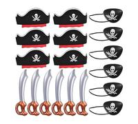 Generico Forniture per cosplay per feste per bambini pirata | Kit di per forniture di Halloween per cosplay di pirati | Spade gonfiabili con sull'occhio del pirata di Halloween per la festa di