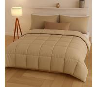 Generico FORTE - Piumone Letto Singolo Double Face, Trapunta Singola Pesante 300gr/m² Realizzata in Microfibra Morbida e Accogliente, Trapunta Invernale (Beige)
