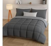 Generico FORTE - Piumone Letto Singolo Double Face, Trapunta Singola Pesante 300gr/m² Realizzata in Microfibra Morbida e Accogliente, Trapunta Invernale (Grigio)