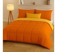 Generico FORTE - Piumone Letto Singolo Double Face, Trapunta Singola Pesante 300gr/m² Realizzata in Microfibra Morbida e Accogliente, Trapunta Invernale, Arancio
