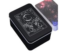Generico Fortune Raking Card Storage - accattivante Moon Sun Stampato Tarocge Box | Conveniente Tarocge Holder | Scatola di archiviazione della casella di gioco dei tarocchi | TAROT DECK BOX