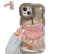 Generico Forubom Fruit Pattern Transparent Phone Case, Soft Silicone Anti-Fall All-Inclusive Mobile Case with Lanyard & Double Stand for iPhone 16/15/14/13 ProMax (for iphone 15 ProMax,Gray)