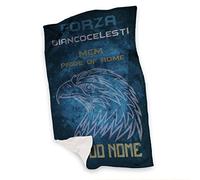 Generico Forza Biancocelesti Asciugamano Telo Mare Personalizzabile Con Nome Idea Regalo Compleanno Estate Piscina Vacanze Mare Papà Tifosi Aquila Lazio MCM Squadra del Cuore Pallone 70x100cm