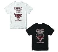 Generico Forza Vecchio Cuore Granata Maglia Personalizzata con Nome 100% Cotone Bianca o Nera Idea Regalo Natale Compleanno Natale Estate Scuola Mare papà Tifosi Toro Torino Squadra del Cuore 1906