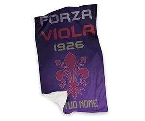 Generico Forza Viola Asciugamano Telo Mare Personalizzabile Con Nome Idea Regalo Compleanno Estate Piscina Vacanze Mare Papà Tifosi Fiorentini Giglio Squadra del Cuore Calcio Italia Pallone 100x150cm