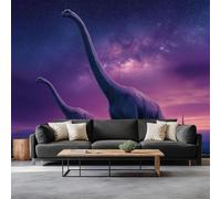 Generico Fotomurale 3D Carta Da Parati Arte Digitale Brachiosauro 200 x 140 cm, Carta Da Parati Camera Letto Moderna Fotomurali Viola Murales Poster Gigante Moda Decorazione Da Muro