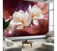 Generico Fotomurale 3D Carta Da Parati Arte Digitale Magnolie 300 x 210 cm, Carta Da Parati Camera Letto Moderna Fotomurali Viola Murales Poster Gigante Moda Decorazione Da Muro