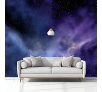 Generico Fotomurale 3D Carta Da Parati Arte Digitale Sfondo Nebulosa 300 x 210 cm Carta Da Parati Camera Letto Moderna Fotomurali, Blu Viola Murales Poster Gigante Moda Decorazione Da Muro