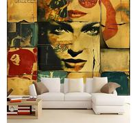 Generico Fotomurale 3D Carta Da Parati Donna puzzle retrò 300x210 cm Murales Panoramica 3D, Carta Da Parati Fotomurale Arte Moderna per Soggiorno, Camera Letto