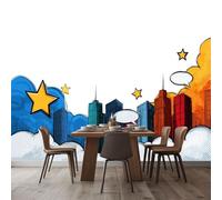 Generico Fotomurale 3D Carta Da Parati Fumetti Architettura Urbana 500x280 cm Murales Panoramica 3D, Carta Da Parati Fotomurale Arte Moderna per Soggiorno, Camera Letto