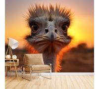 Generico Fotomurale Da Parete Struzzo, Wallpaper For Living Room Animale Divertente 300X210cm Aggiorna Lo Stile Della Casa Perfetto Per Case In Affitto Materiale Sicuro Ed Ecologico Facile Da