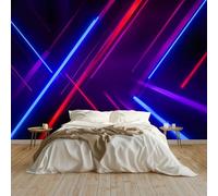 Generico Fotomurale Fotomurali 150 x 105 cm Linee al neon futurismo astratto Carta da parati Decorazione da Muro Poster Marrone per Camere da Letto, dei Bambini Carta da Parati