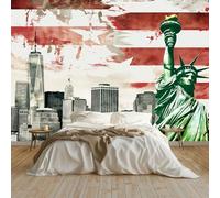 Generico Fotomurale Fotomurali 300 x 210 cm Righe Architettura di New York Paesaggio urbano Carta da parati Decorazione da Muro Poster Marrone per Camere da Letto, dei Bambini Carta da Parati