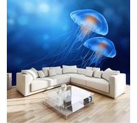 Generico Fotomurale Fotomurali 350 x 256 cm Paesaggio sottomarino delle profondità marine Blu Carta da parati Decorazione da Muro Poster Marrone per Camere da Letto, dei Bambini Carta da Parati