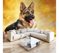 Generico Fotomurale Fotomurali 400 x 280 cm Tedesco Pastore Cane Carta da parati Decorazione da Muro Poster Marrone per Camere da Letto, dei Bambini Carta da Parati