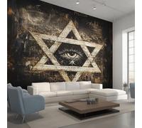 Generico Fotomurali Carta da Parati Occhio Che Tutto Vede, Carta da Parati Camera da Letto Esagramma Soggiorno Decorazioni Parete Tessuto Non Tessuto 300x210 W&98