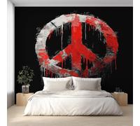 Generico Fotomurali Carta da Parati Segno della Pace, Carta da Parati Camera da Letto Graffiti Arte della Pace Soggiorno Decorazioni Parete Tessuto Non Tessuto 200x140 W&97