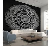 Generico Fotomurali Carta da Parati Vichingo, Carta da Parati Camera da Letto Scudo Celtico Mitologia Norrena Soggiorno Decorazioni Parete Tessuto Non Tessuto 350x256 W23