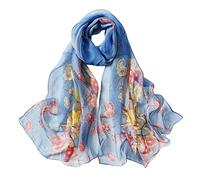 Generico Foulard in Seta - Sciarpe da Donna con Stampa Leggera Floreale Scialle Sciarpe Sciarpe Protezione Solare Scialli E Impacchi per La Primavera