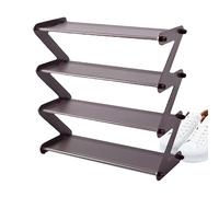 Generico Four Tier Small Kicks Rack, Stackable Shoe Organizer, Sturdy Narrow Sneaker Shelf, Waterproof Design, Space Saving, (18.9 * 7.48 * 18.11 Inches), Closet Entryway Hallway