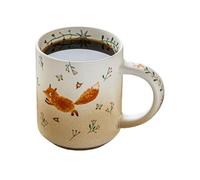 Generico Fox Coffee Mug, 550ml Large Ceramic Animal Cup, Cute Hand Painted Fox Design, Non Slip Funny Drinkware, Tea Cocoa Mug, Desk Table Home Decor, Birthday Holiday For Kids Adults