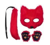Generico Fox Face Cover And Tail | Halloween Cosplay Outfit