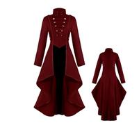 Generico Frac da donna, Frac gotico da donna - Uniforme da sposa con cappotto, rinascimentale Steampunk, uniforme da sposa cappotto, giacca elegante per costumi di Halloween per feste da