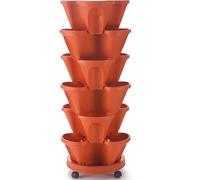 Generico Fragole Verticale da Giardino 6 Ripiani Impilabile Vaso Trifoglio per Fiori Rampicanti Piante Fioriera da Balcone Regolabile Plastica Grande Porta Piante da Esterno ed Interno,B