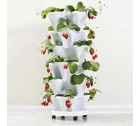 Generico Fragole Verticale da Giardino 6 Ripiani Impilabile Vaso Trifoglio per Fiori Rampicanti Piante Fioriera da Balcone Regolabile Plastica Grande Porta Piante da Esterno ed Interno,G