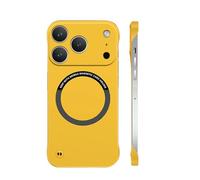 Generico Frameless Magnetic Series Designed for Iphone 17 Full Range,Curranet Magnetic Frameless Hard Case,Compatible with Magsafe&Wireless Charging (iPhone17Air,Yellow)