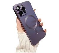 Generico Frameless Matte Ultra Thin Magnetic Phone Case, Metallic Paint Borderless minimalist design, for iPhone Case 16/15/14/13/12 Pro Max (Violet,iPhone 13)