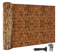 Generico Frangivento Naturale per Terrazza, Arelle in Bambu Carbonizzato Resistente, Copertura per Recinzione Esterna e Protezione Piante(50cm(H))