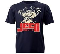 Generico FRECS T-Shirt Uomo Bambino Ragazzo Jeeg Robot Hiroshi Shiba Cartoni Anni 80 (IT, Testo, M, Regular, Regular, Blue Navy)