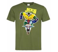 Generico FRECS T-Shirt Uomo Bambino Ragazzo Jeeg Robot Hiroshi Shiba Cartoni Anni 80.. (IT, Testo, XL, Regular, Regular, Verde Olive)