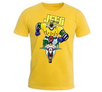 Generico FRECS T-Shirt Uomo Bambino Ragazzo Jeeg Robot Hiroshi Shiba Cartoni Anni 80.. (IT, Testo, XXL, Regular, Regular, Giallo)