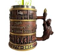 Generico Freedom Cup, 250th Resin Beverage Mug, 300ml Travel Friendly Drinking Vessel with Comfortable Hold, Decorative Patriotic Drinkware with Detailed Artwork Style, Party Mug for Camping Use