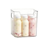 Generico Freezer Organizer Bins - 7.01 Inches Stackable Refrigerator Container | Clear Pantry Storage, Veg Snacks Fruit, Fridge Bins, Space Saving Stackable, Durable PET, Easy Access Use