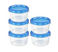 Generico Freezer Safe Food Storage Containers - 5 Piece Leak Proof Stackable, Meal Prep Boxes with Lids for Soup, Fruits, Snacks, Juice, Refrigerator Kitchen Restaurant Picnic Food Organizer Use