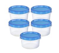 Generico Freezer Storage Containers - 5 Piece Leak-Proof Stackable - Meal Prep Boxes with Lids for Soup Fruits Snacks Juice Refrigerator Kitchen