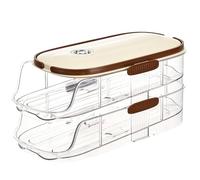 Generico Fridge Egg Organizer - Side Door Storage Rack, Efficient Counter Saver, Smooth Rolling Egg Holder | Transparent Premium Tray, Non Slip Refrigerator Container, Compact Kitchen Solution