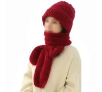 Generico Friendlyk Winter Versatile Knitted Hooded Scarf for Women, Thickened, Warm And Super Soft, Warm And Super Soft (Red)