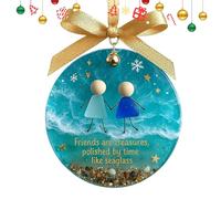 Generico Friends Christmas Ornaments | Sea Glass Pendant,Handmade Keepsake Christmas Tree Ornaments | For Sister Partners CollegeDecorate Your ChristmaBook Club Travel Work Office Door Window Entryway